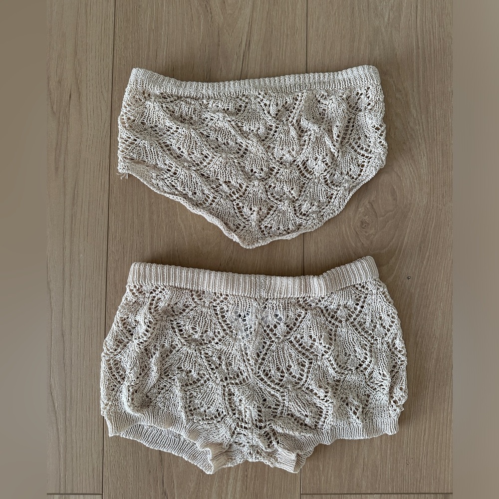 Tiger Mist Cream Lace Swim Shorts